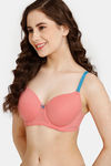 Rosaline Padded Wired 3/4th Coverage T-Shirt Bra - Georgia Peach — thumbnail 3